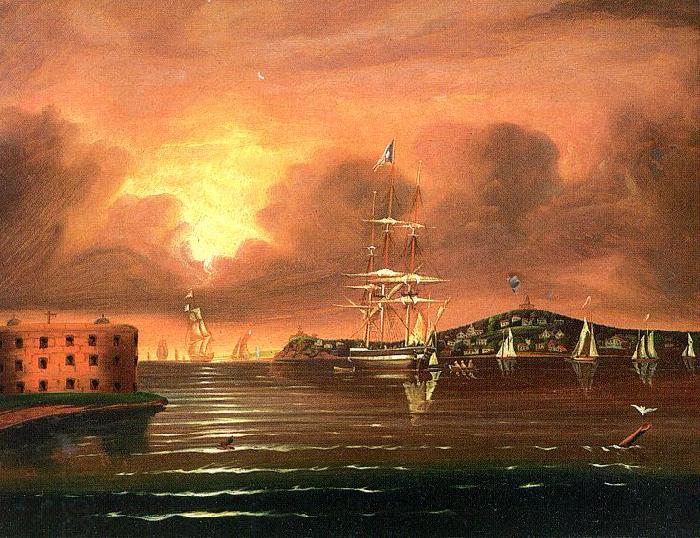 Thomas Chambers Threatening Sky at the Bay of New York China oil painting art
